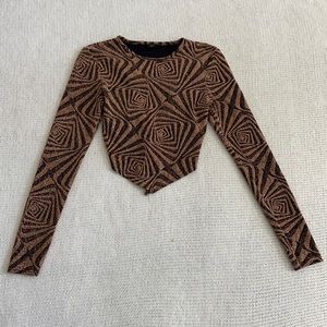 Urban Outfitters Gold and Black Top Size M